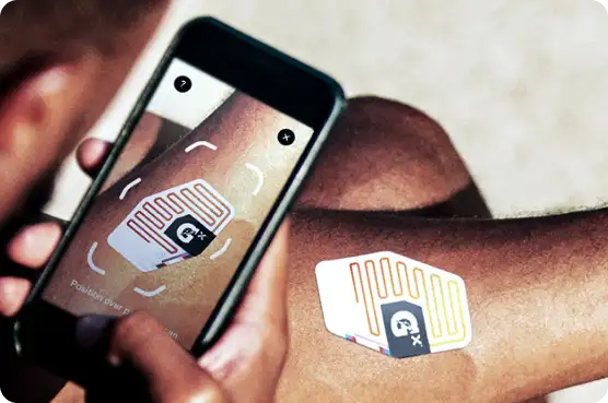 Scanning hydration patch with smartphone app