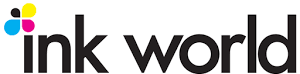 Colorful logo with 'ink world' text